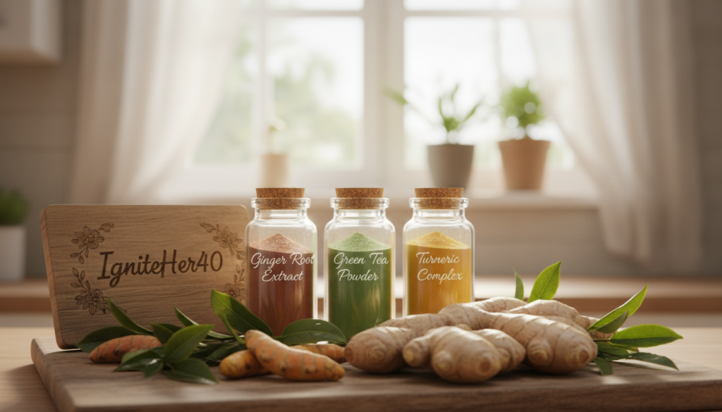 plant-based thermogenic compounds for women including ginger root