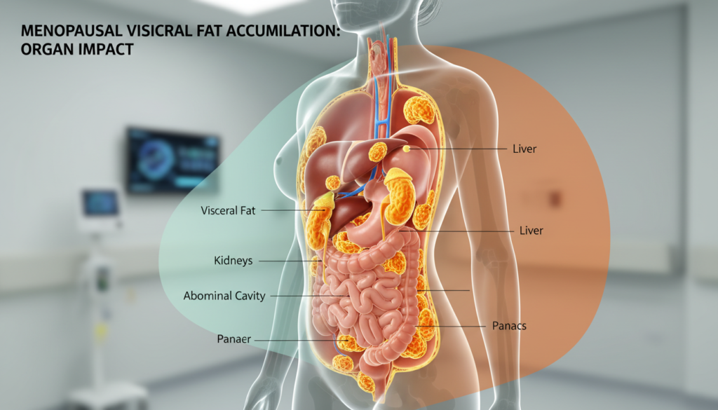 visceral fat menopause distribution around internal organs