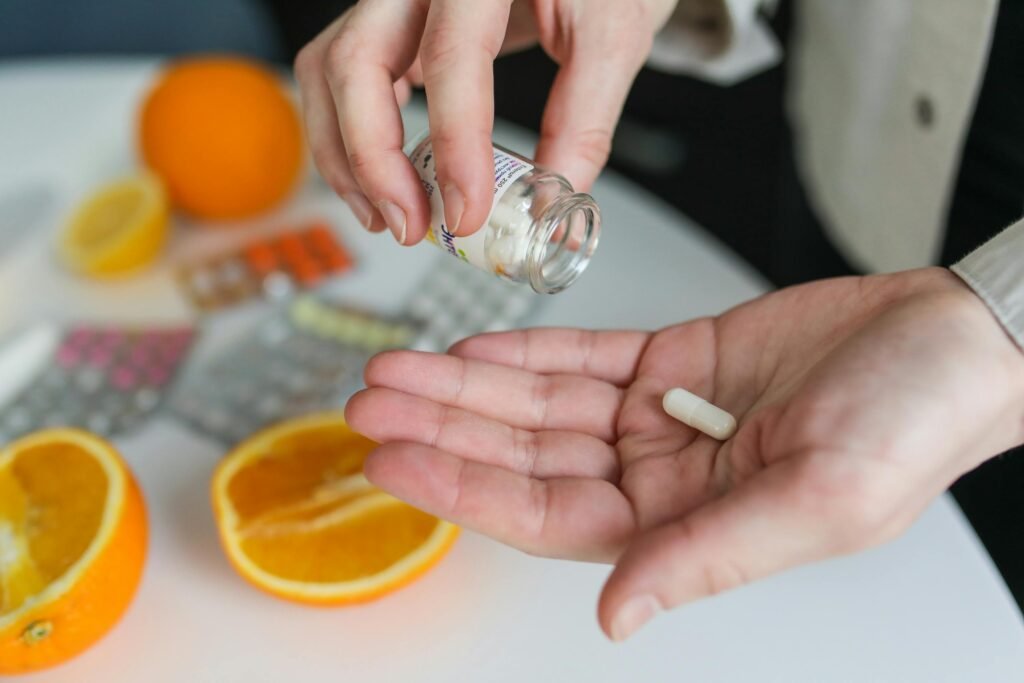 woman taking magnesium