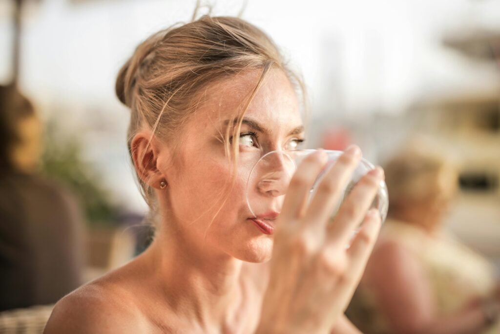 woman over 40 drinking